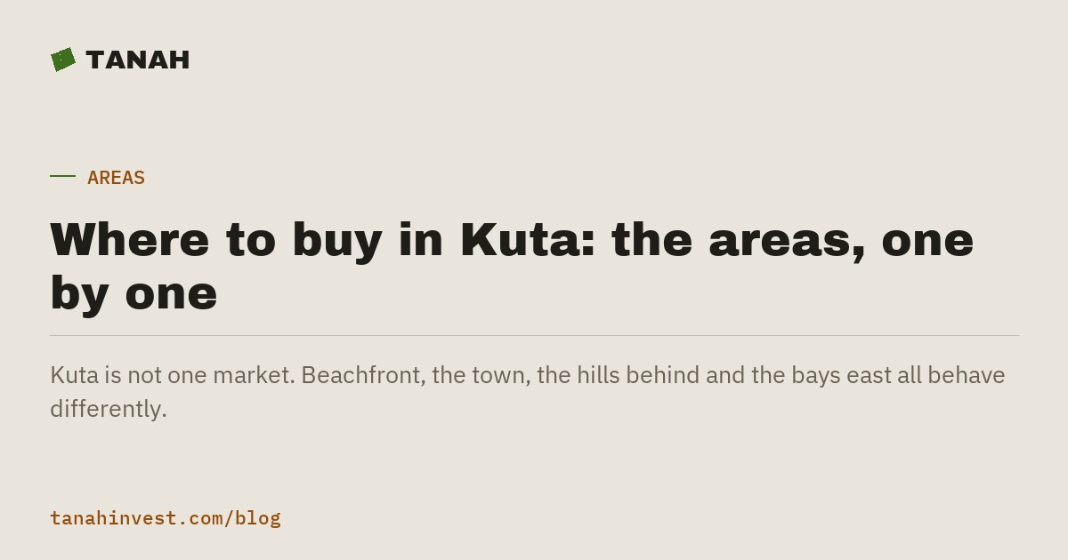 Where to buy in Kuta: the areas, one by one
