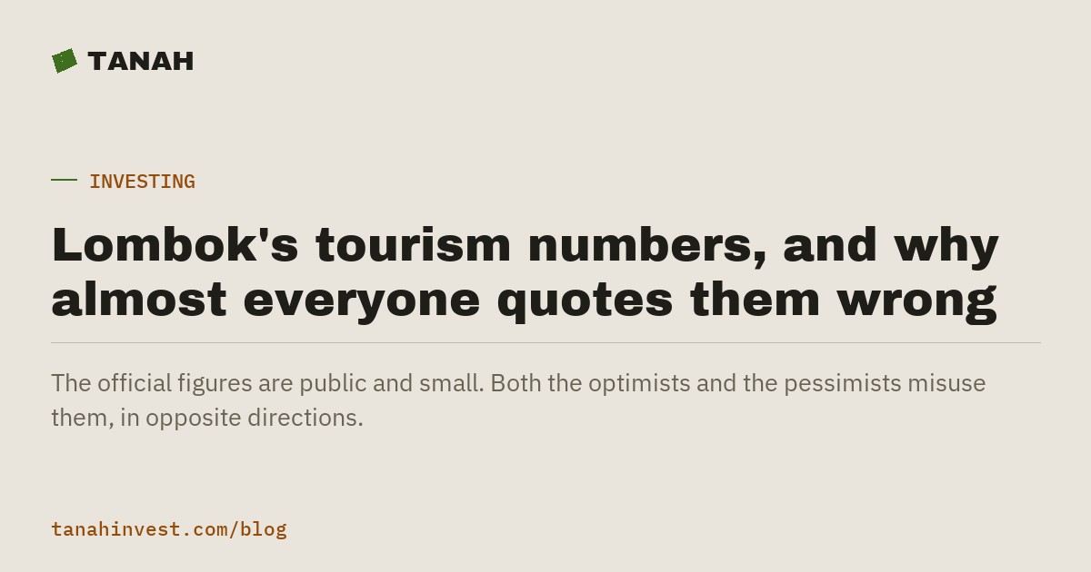 Lombok's tourism numbers, and where they're heading